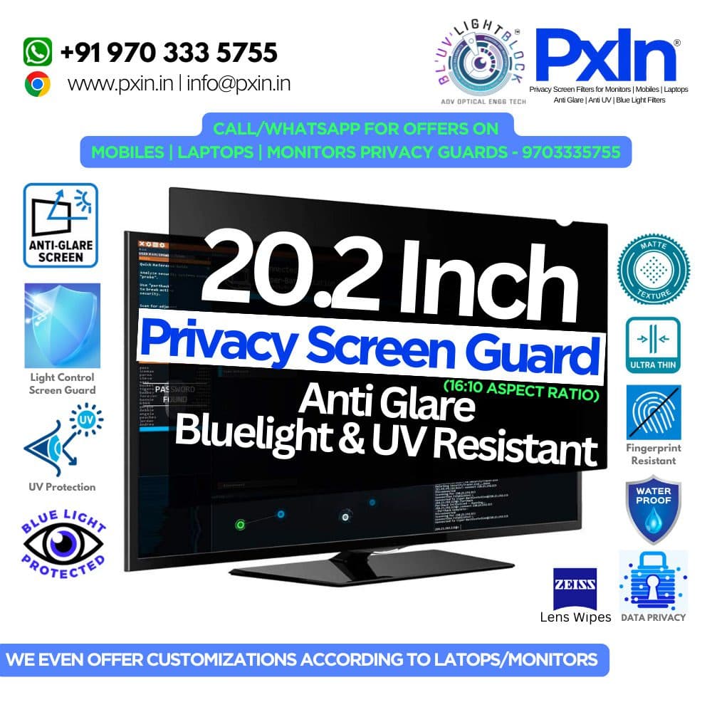20.2 Inch 16:10 Monitor Privacy Screen