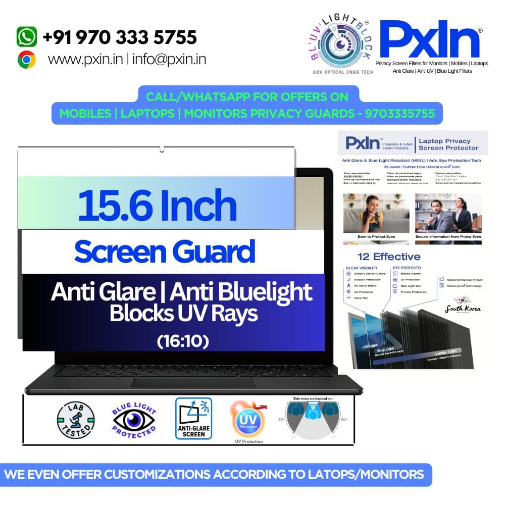15.6 Inch (16:10) | Anti Glare | Anti Bluelight Screen Guard