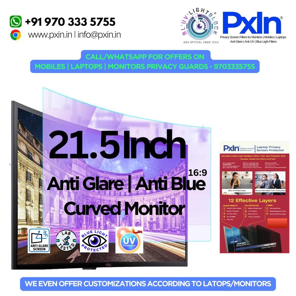 21.5 Inch(16:9) curved monitor Anti glare and Anti Bluelight screen guard