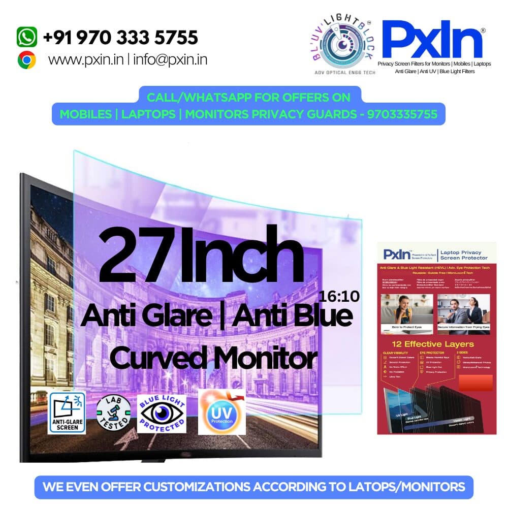27 Inch(16:10) curved monitor Anti glare and Anti Bluelight screen guard