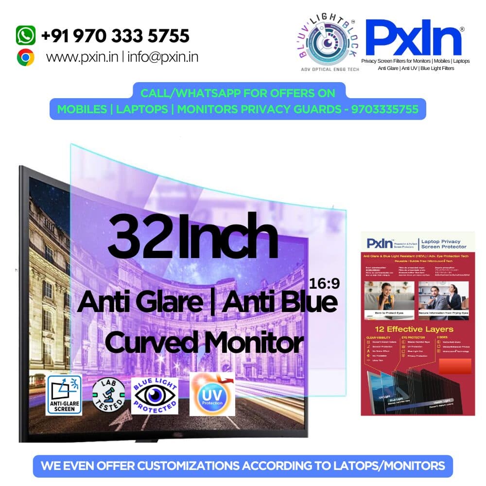 32 Inch(16:9) curved monitor Anti glare and Anti Bluelight screen guard