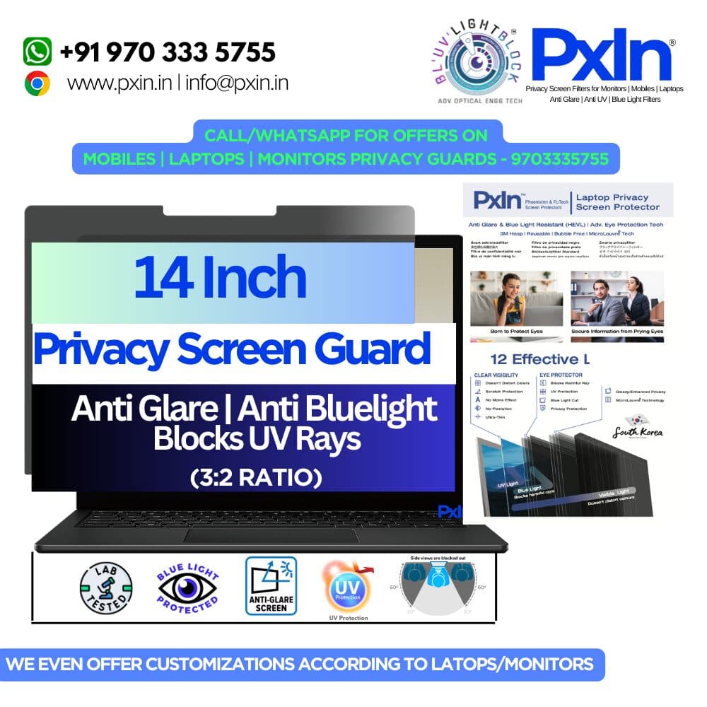 PxIn 14 Inch (3:2) Privacy Screen Filter