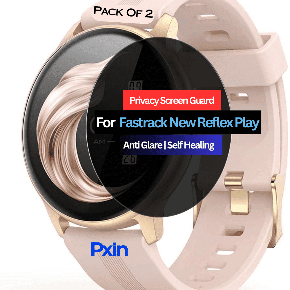 Fastrack New Reflex Play Smartwatch Privacy Screen Guard for | Privacy Filter | Anti-Glare, Fingerprint Resistant (Pack of 2)