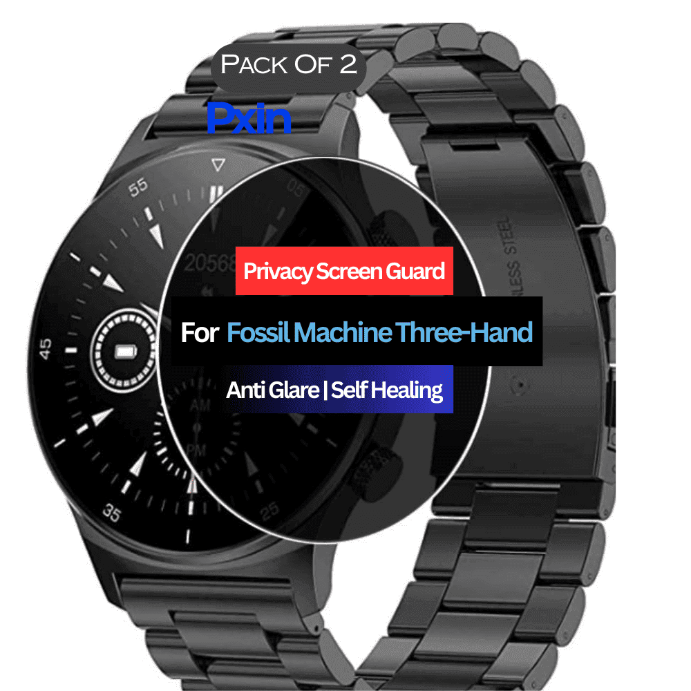 Fossil Machine Three-Hand Smartwatch Privacy Screen Guard for | Privacy Filter | Anti-Glare, Fingerprint Resistant (Pack of 2)