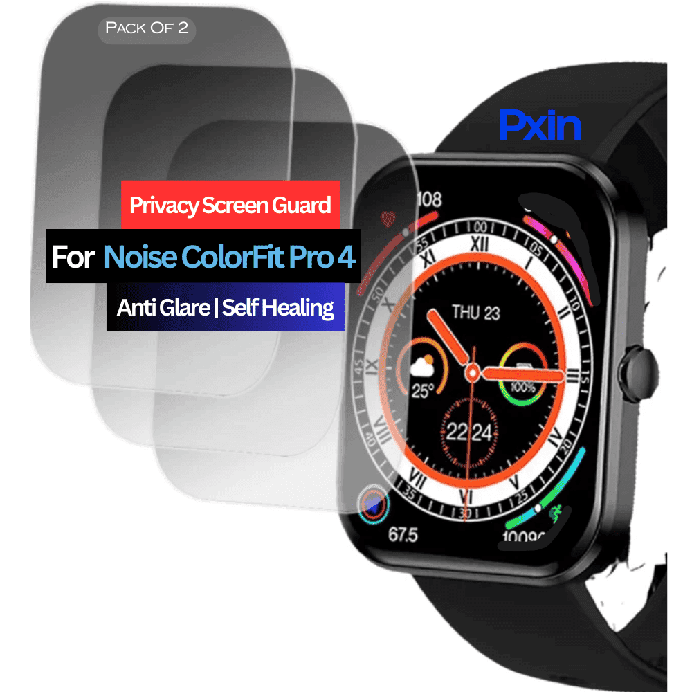 Noise ColorFit Pro 4 Smartwatch Privacy Screen Guard for | Privacy Filter | Anti-Glare, Fingerprint Resistant (Pack of 2)