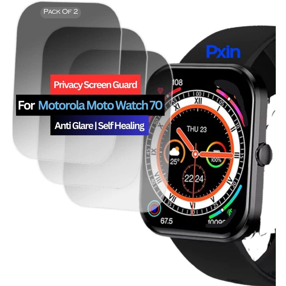 Motorola Moto Watch 70 Smartwatch Privacy Screen Guard for | Privacy Filter | Anti-Glare, Fingerprint Resistant (Pack of 2)