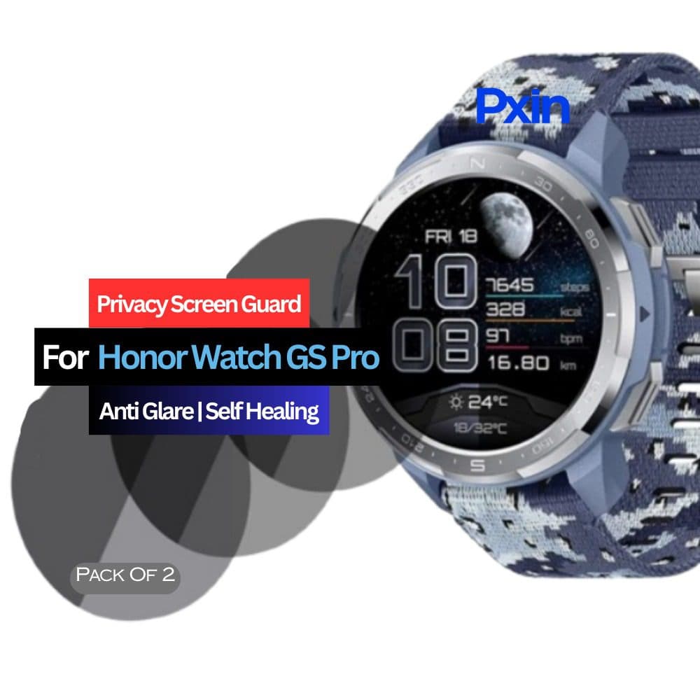 Honor Watch GS Pro Smartwatch Privacy Screen Guard for | Privacy Filter | Anti-Glare, Fingerprint Resistant (Pack of 2)