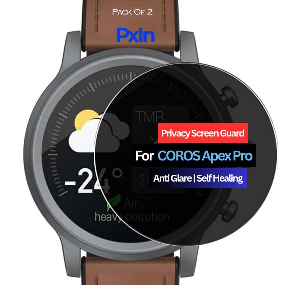 COROS Apex Pro Smartwatch Privacy Screen Guard for | Privacy Filter | Anti-Glare, Fingerprint Resistant (Pack of 2)