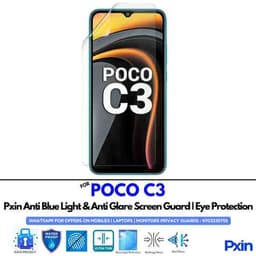 Anti Blue Light and Anti Glare Screen Guard for POCO C3