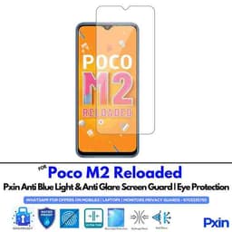 Anti Blue Light and Anti Glare Screen Guard for Poco M2 Reloaded Mobile