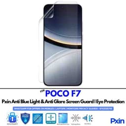 Anti Blue Light and Anti Glare Screen Guard for POCO F7 Mobile