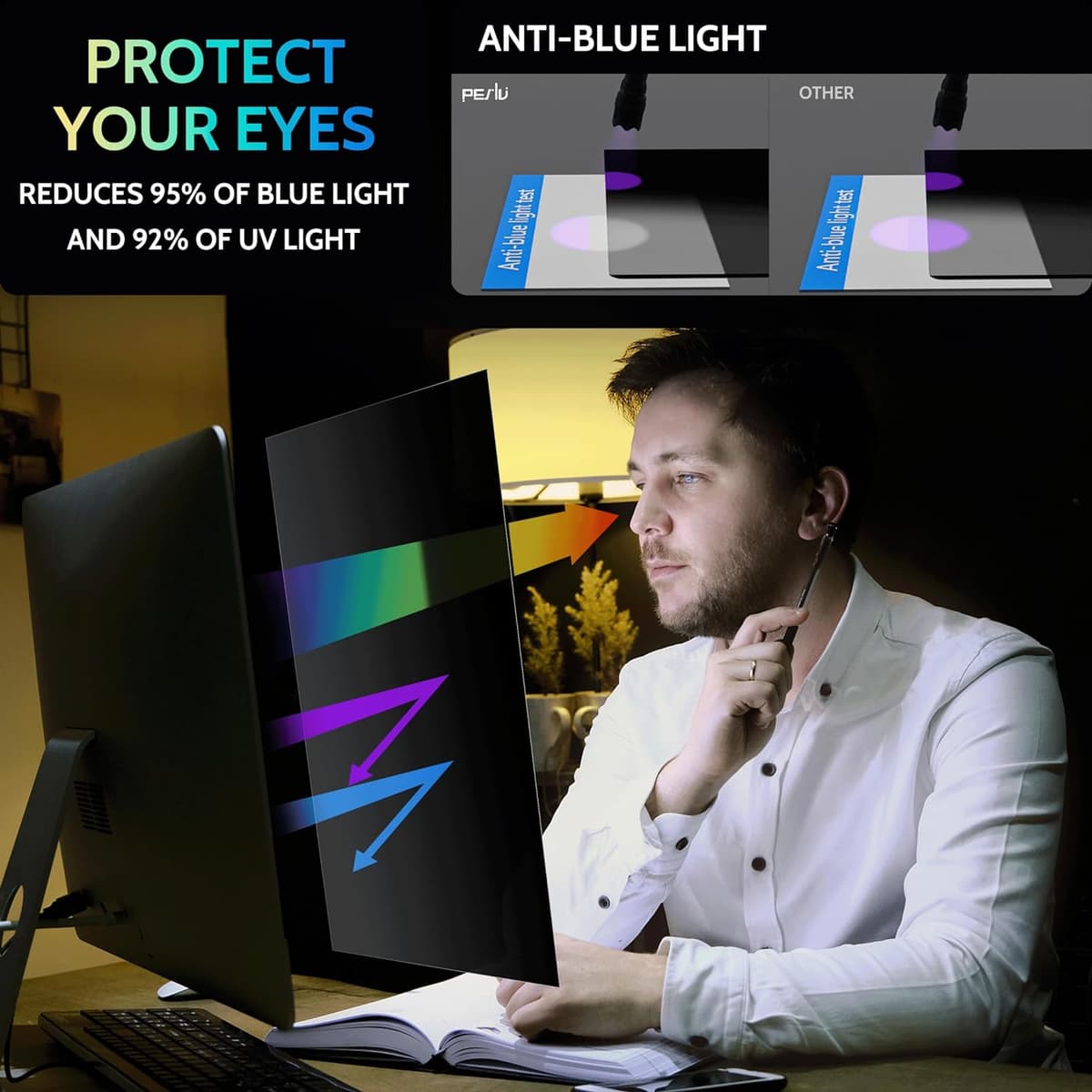 32 inch (16:9) Monitor Pro Privacy (Anti Blue Light & Anti Glare) Screen Guard - Image 2