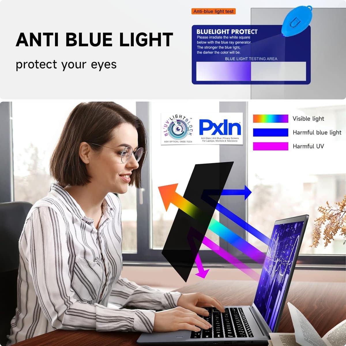 MacBook Pro 15 inch - Pro Privacy Screen Guard | Anti Glare | Anti Blue Light | UV(A/B/C) Block | PXIN - Image 3