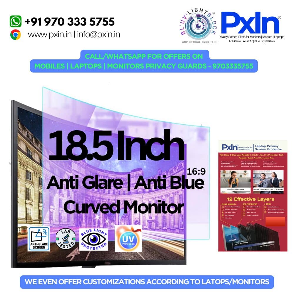 18.5 inch (16:9) Curved Monitor Anti Blue Light & Anti Glare Screen Guard - Image 1
