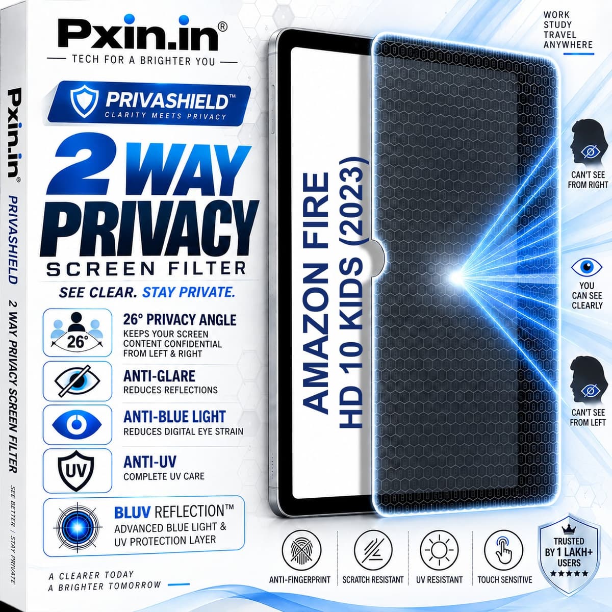 Amazon Fire HD 10 Kids (2023) 2 Way Tablet Privacy Screen Guard (Anti-Blue & Anti-Glare) - Image 1