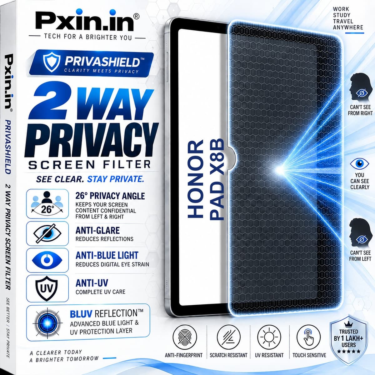 Honor Pad X8b 2 Way Tablet Privacy Screen Guard (Anti-Blue & Anti-Glare) - Image 1