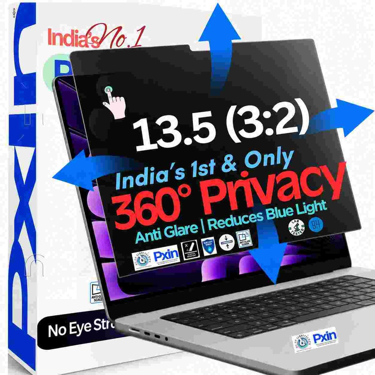 13.5 inch (3:2) Touch Laptop 360° Privacy (Anti Blue Light & Anti Glare) Screen Guard - Image 1