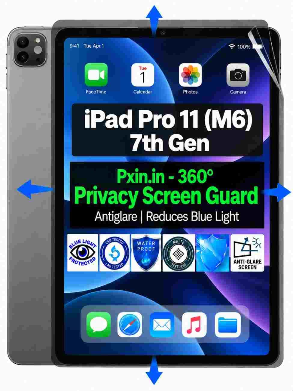 Privacy Screen Guard (Anti-Blue & Anti-Glare) for iPad Pro 11 (M6) - 7th Gen - Image 1