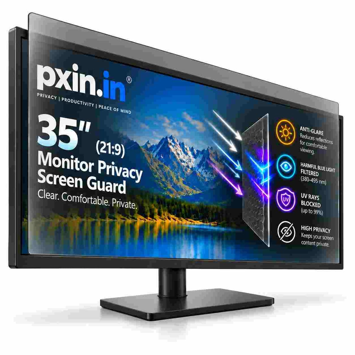 35 Inch (21:9) Monitor Pro Privacy (Anti Blue Light & Anti Glare) Screen Guard - Image 1