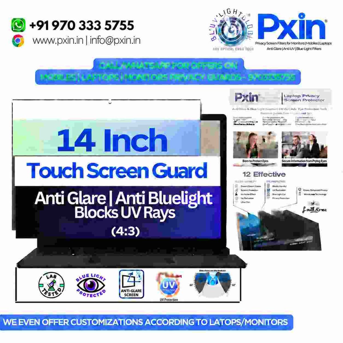 14 Inch (4:3) Touch Laptop Anti Blue Light & Anti Glare Screen Guard - Image 1