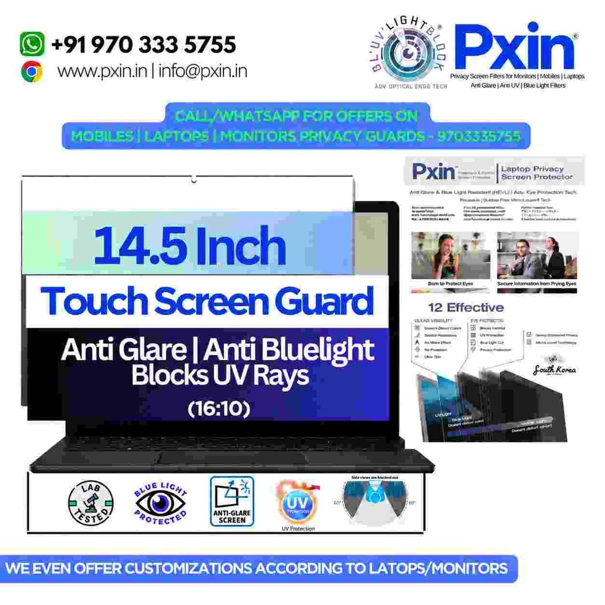 14.5 Inch (16:10) Touch Laptop Anti Blue Light & Anti Glare Screen Guard - Image 1