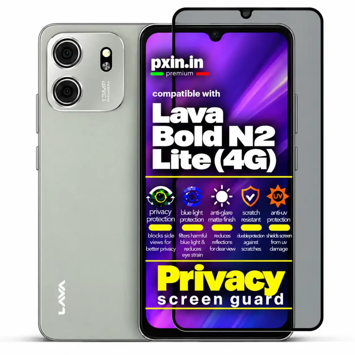 Lava-Bold-N2-Lite-4G-Privacy-Screen-Guard