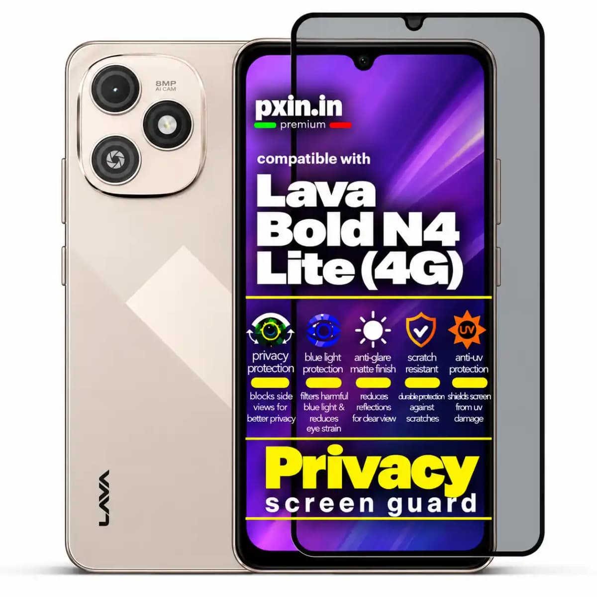 Lava-Bold-N4-Lite-4G-Privacy-Screen-Guard