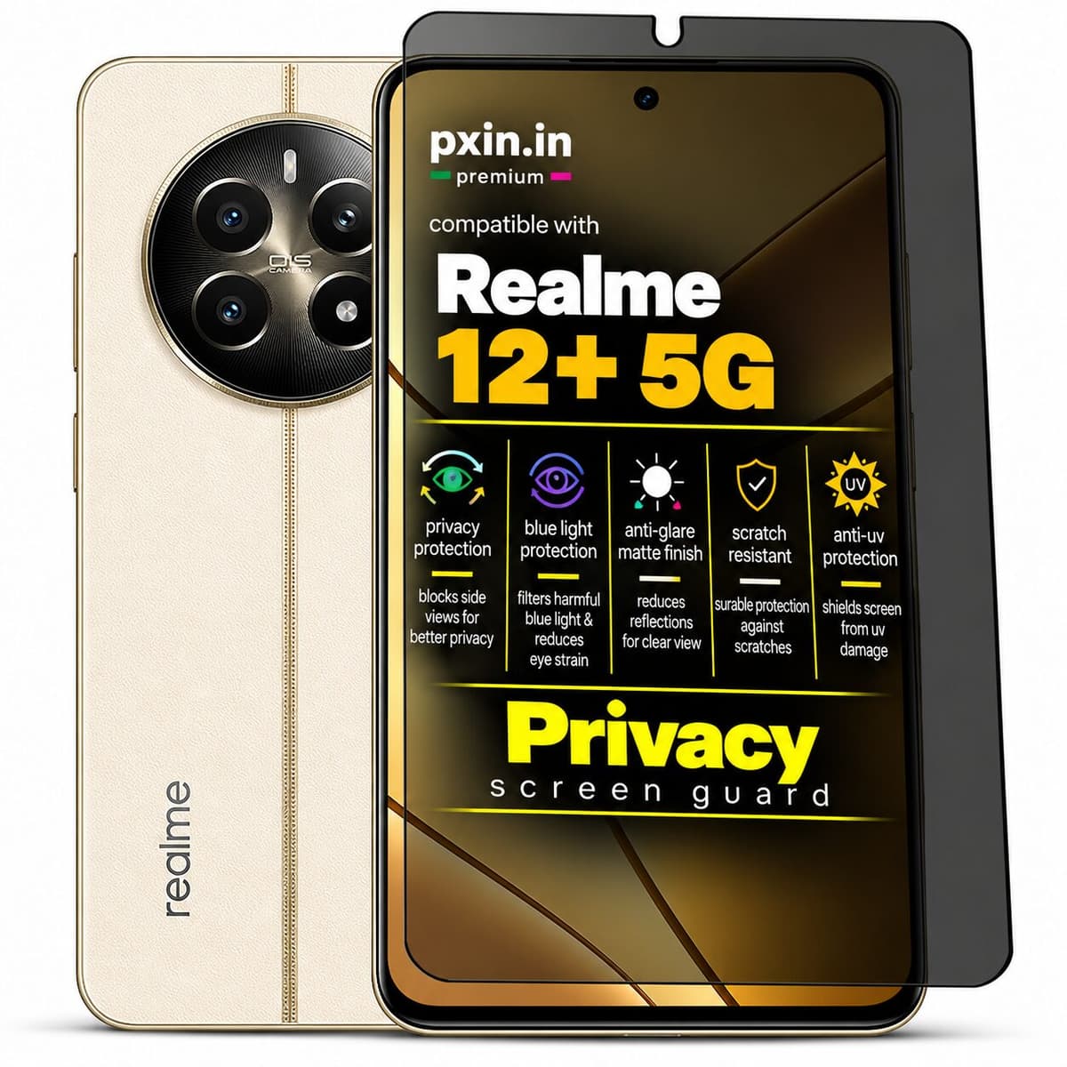 Realme 12+ 5G Privacy Screen Guard